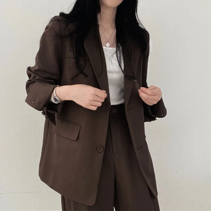 Womens Casual Blazer and Pant Set - Long Sleeve 2-Piece Outfit