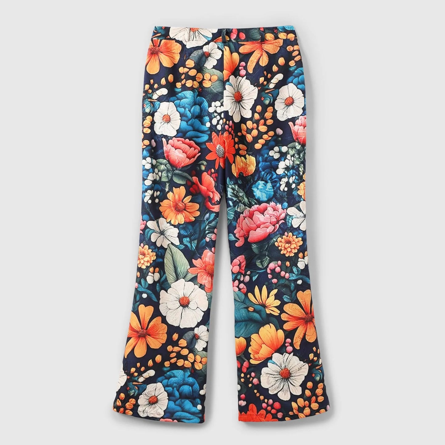 Vintage Floral Wide Leg High-Waisted Jeans