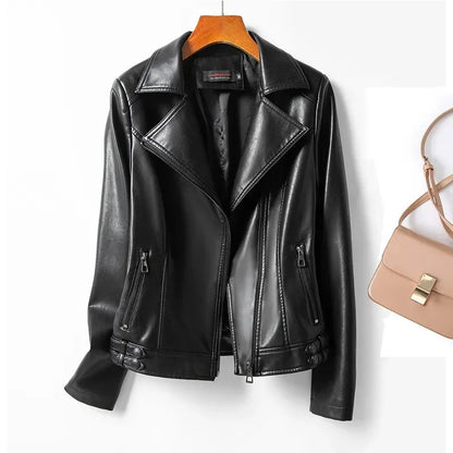 Genuine Leather Sheepskin Biker Jacket