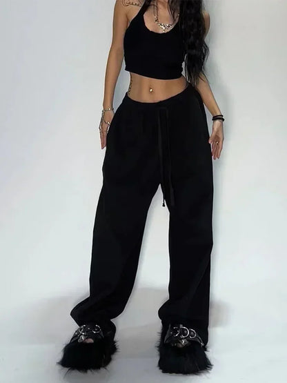 Wide Leg Gray Sweatpants for Women - Oversized Baggy Joggers