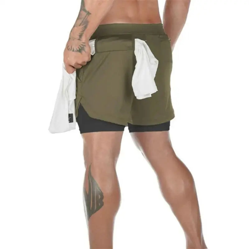 Mens 2-in-1 Running Shorts