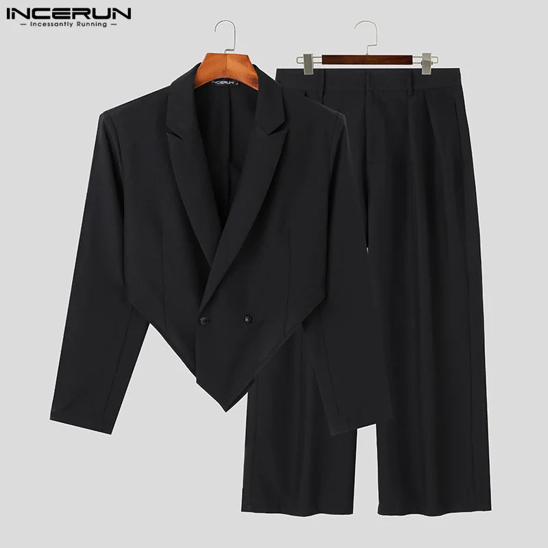 INCEUN Mens Long Sleeve Suit Jacket and Pants Set