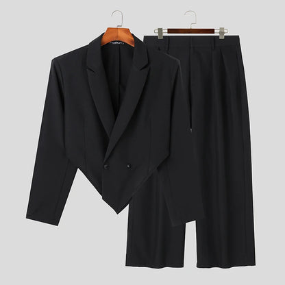 INCEUN Mens Long Sleeve Suit Jacket and Pants Set