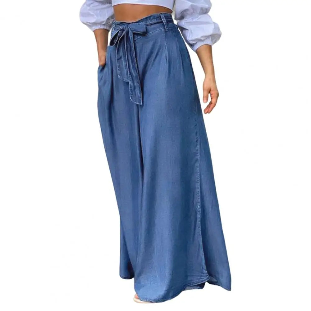 Chic Quick-Dry Womens Trousers - Loose Lace-Up Floor Length Pants