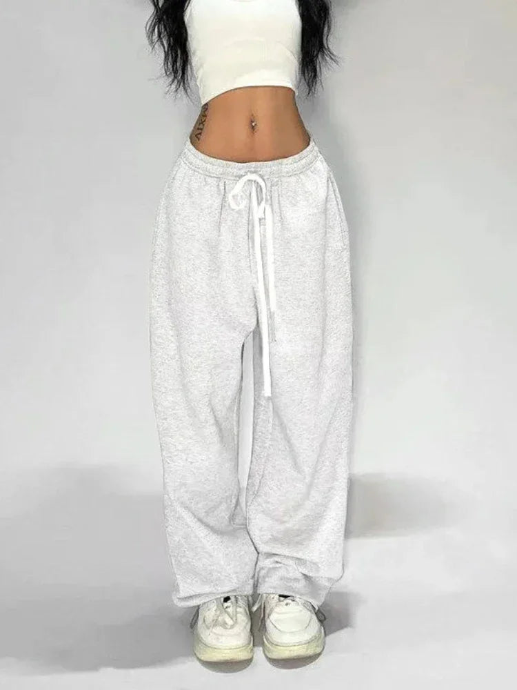 Wide Leg Gray Sweatpants for Women - Oversized Baggy Joggers