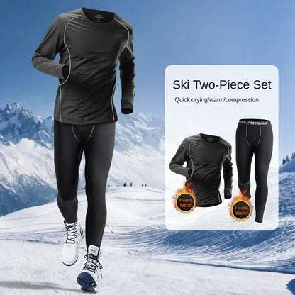 Mens Fitness Sportswear Set - Quick-Dry AutumnWinter Jogging Compression Leggings