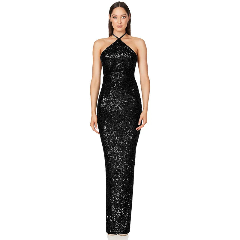 Elegant Sequin Evening Dress - Long Formal Dress for Weddings Parties and Prom