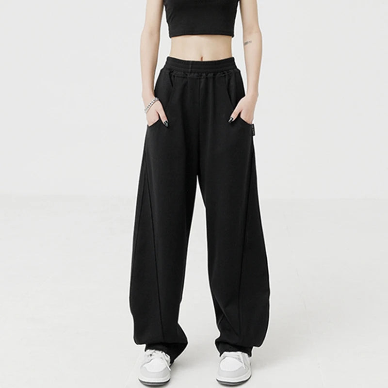 Vintage Y2K High Waist Baggy Wide Leg Sweatpants - Korean Streetwear Trousers for Women