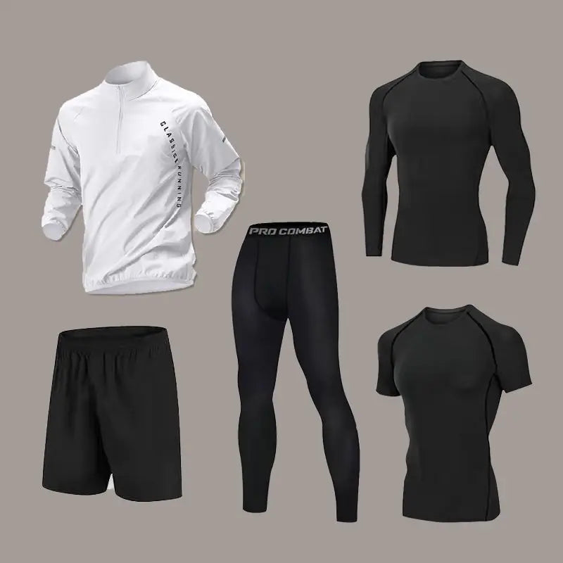 Mens Quick-Dry Long-Sleeve Sports Set - Autumn Running  Cycling Gym Wear