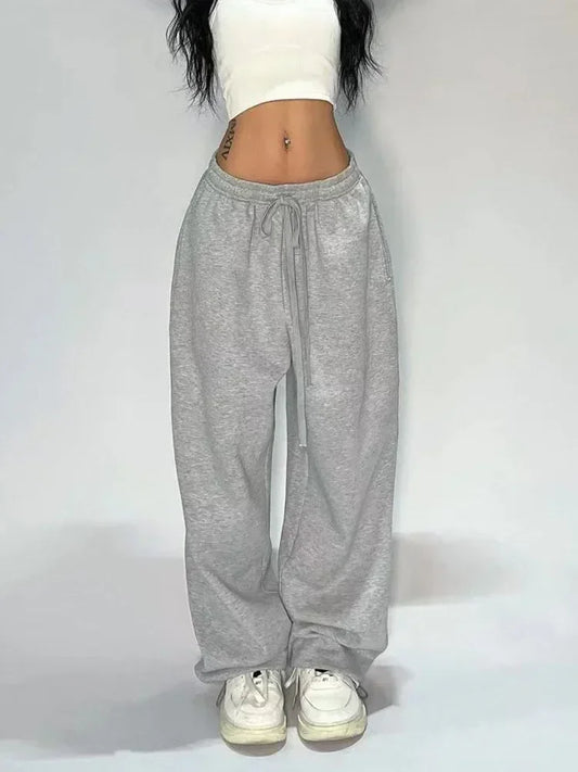 Wide Leg Gray Sweatpants for Women - Oversized Baggy Joggers