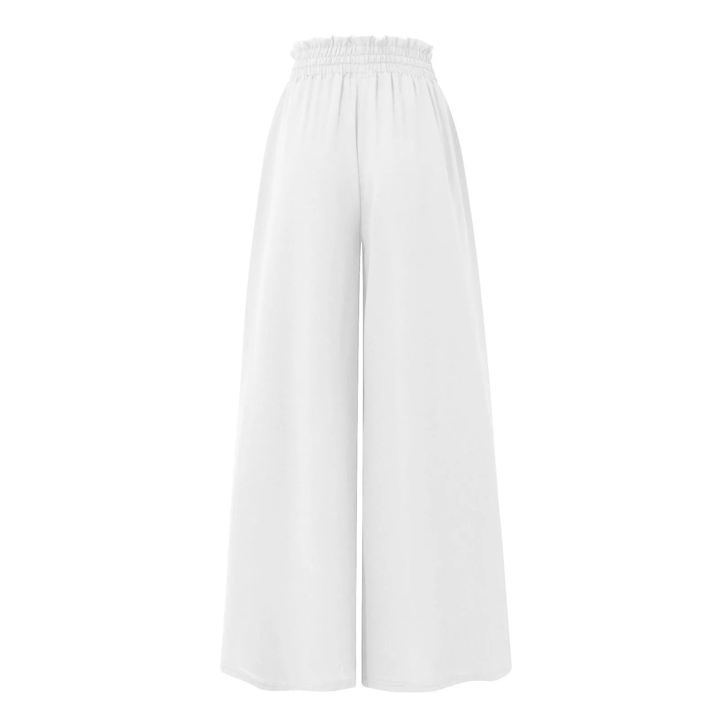 High Waist Wide Leg Pants - Casual Plus Size Summer Trousers