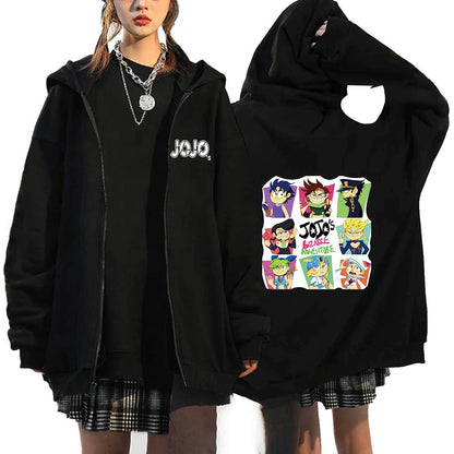 JoJos Bizarre Adventure Oversized Hoodie - Unisex Pullover Jacket for Fans