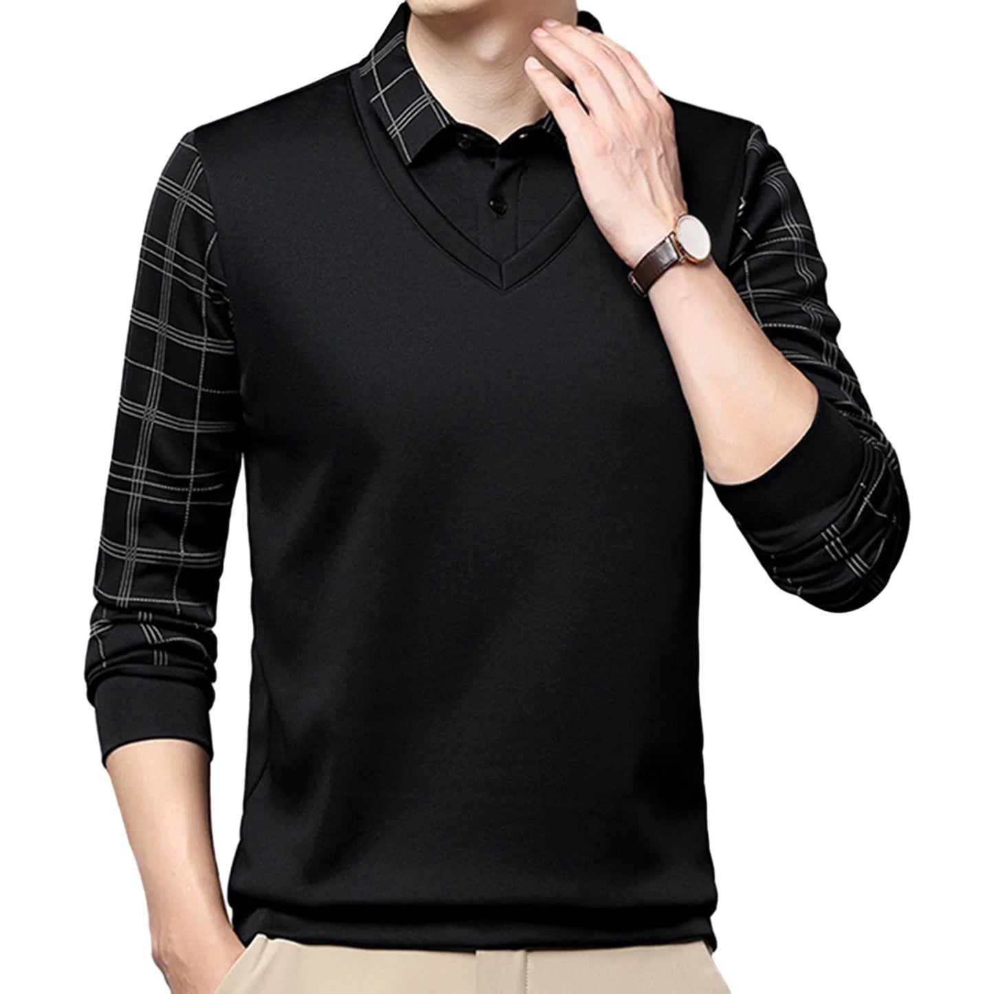 Slim Fit Striped Pullover Sweater - Knitted Mens Top for Formal Fall Winter