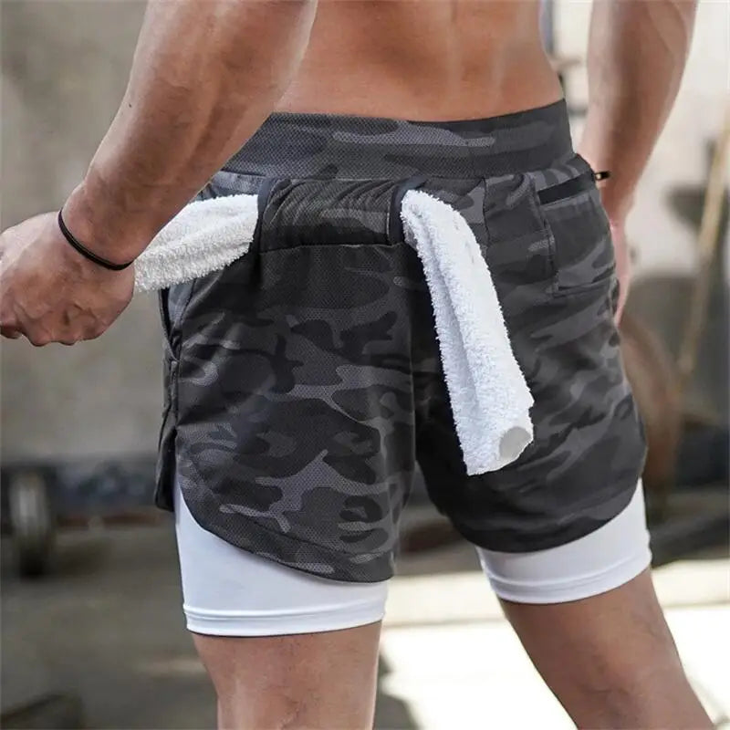 Mens 2-in-1 Running Shorts