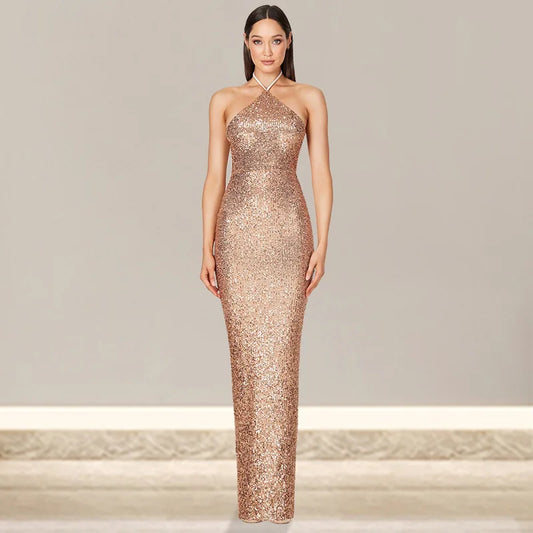 Elegant Sequin Evening Dress - Long Formal Dress for Weddings Parties and Prom