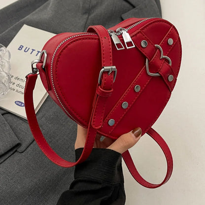 Gothic Heart Crossbody Bag - Vintage Y2K Shoulder Tote for Women