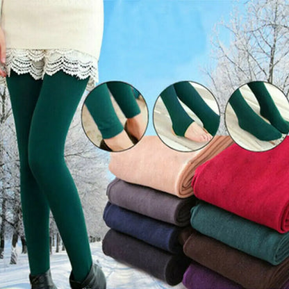 Womens Fleece-Lined Thermal Pantyhose - Cozy Winter Leggings