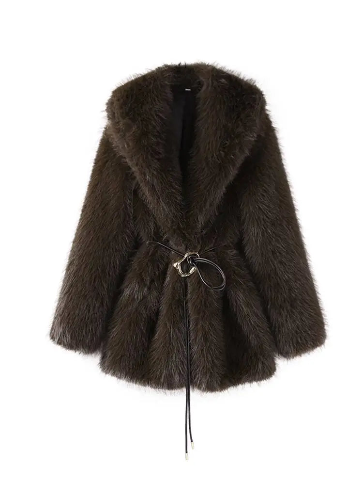 Womens Plush Fur Coat