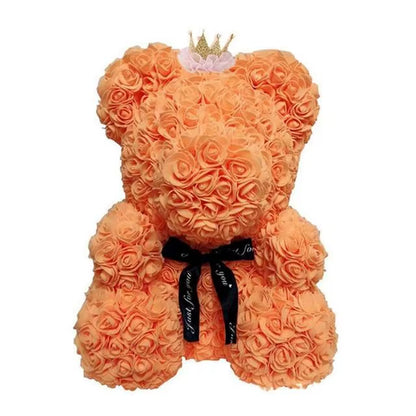 40Cm Rose Teddy Bear Flower Artificial Handmade Eternal Rose Bear Valentine'S Day Anniversary Bridal Baptism Wedding Mother'S Da